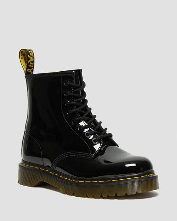 Botas con Cordones Dr Martens 1460 Bex Charol Cuero Hombre Negros | MX 305ZUT